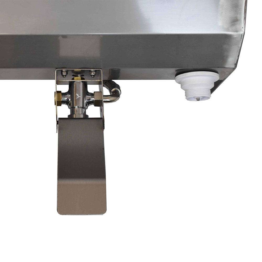 Stainless steel two station knee operated wash trough