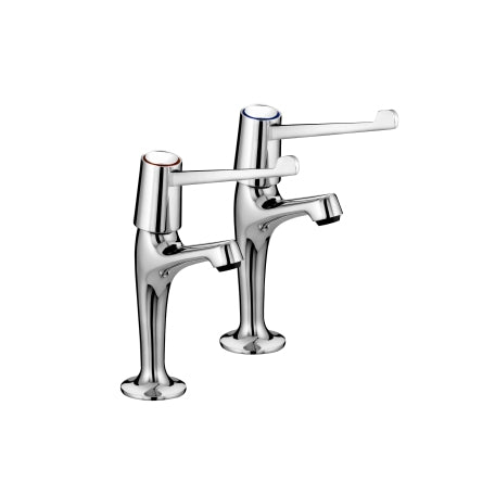 Deck mounted pillar taps
