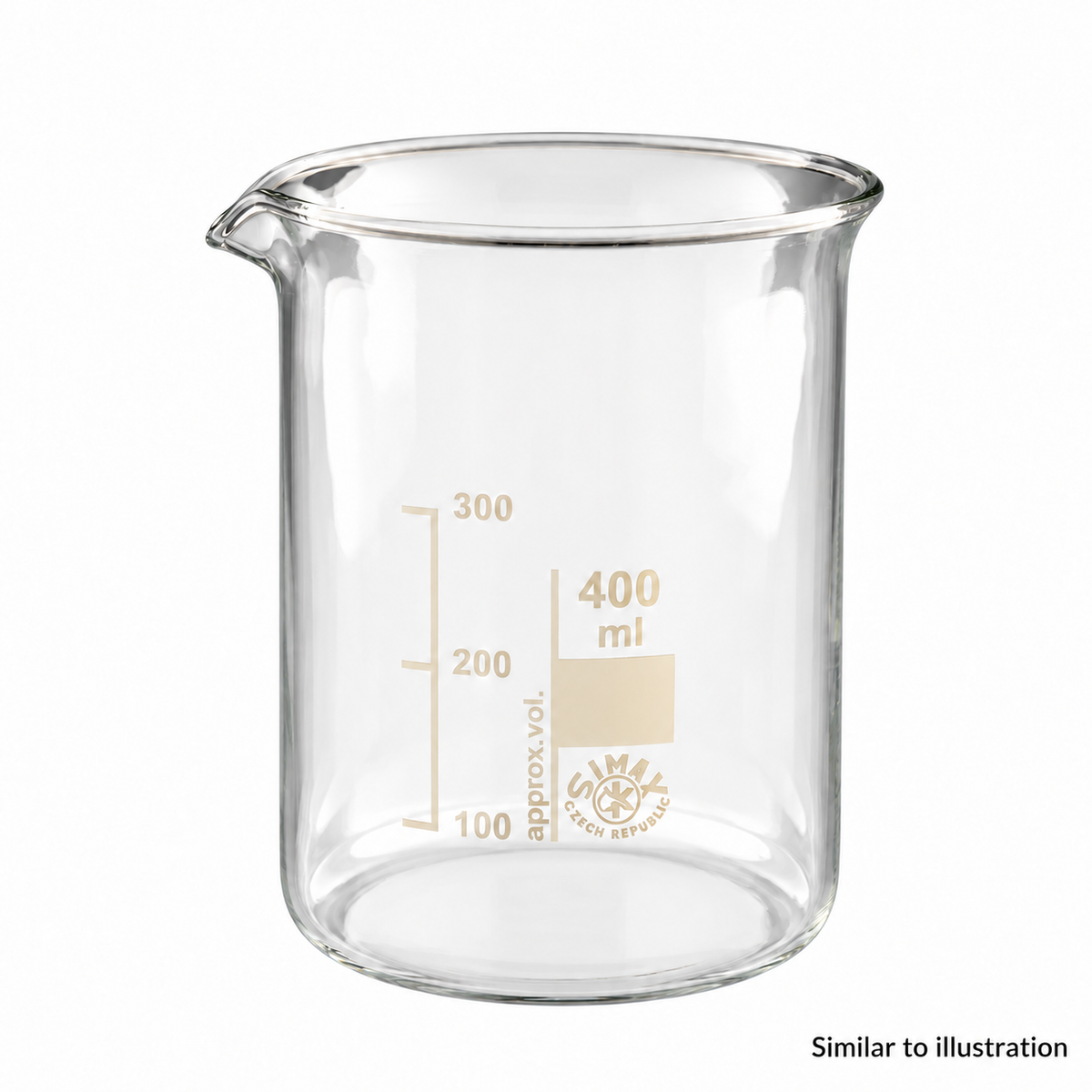 Low Form Borosilicate Glass Beakers with Spout, Pack of Ten