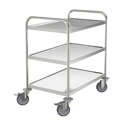 Stainless steel heavy duty solid shelved trolleys