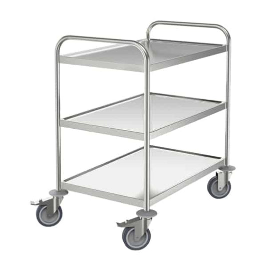 Stainless steel heavy duty solid shelved trolleys