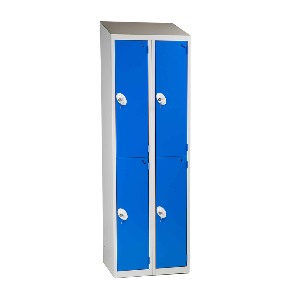 Mild steel sloping top double unit lockers