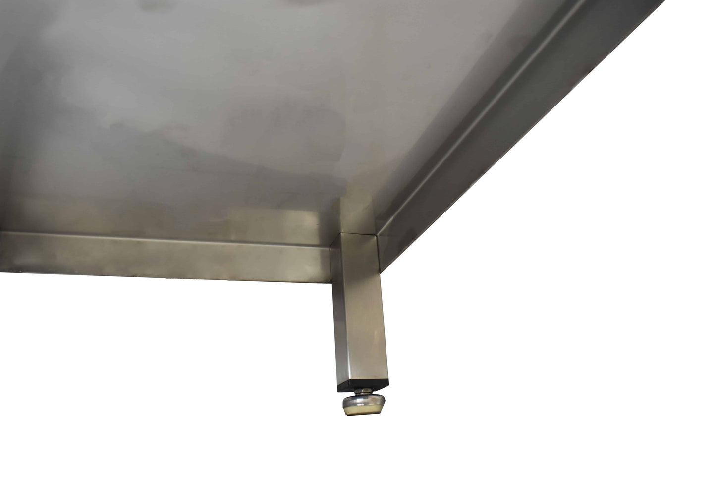 Stainless steel writing desk with cupboard