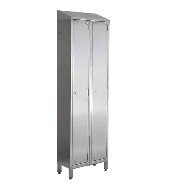 Stainless steel double unit lockers