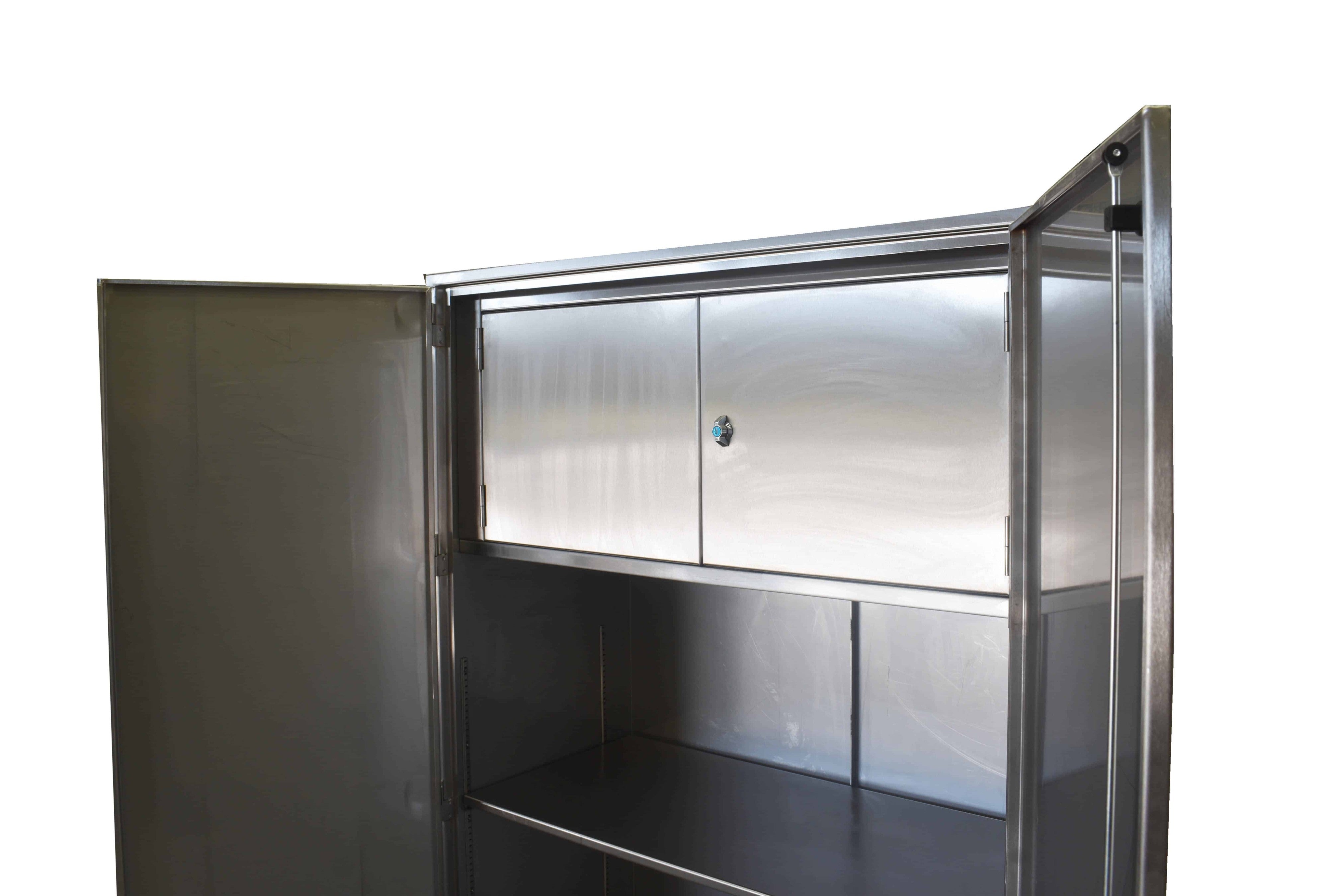Stainless steel cupboard with internal cupboard