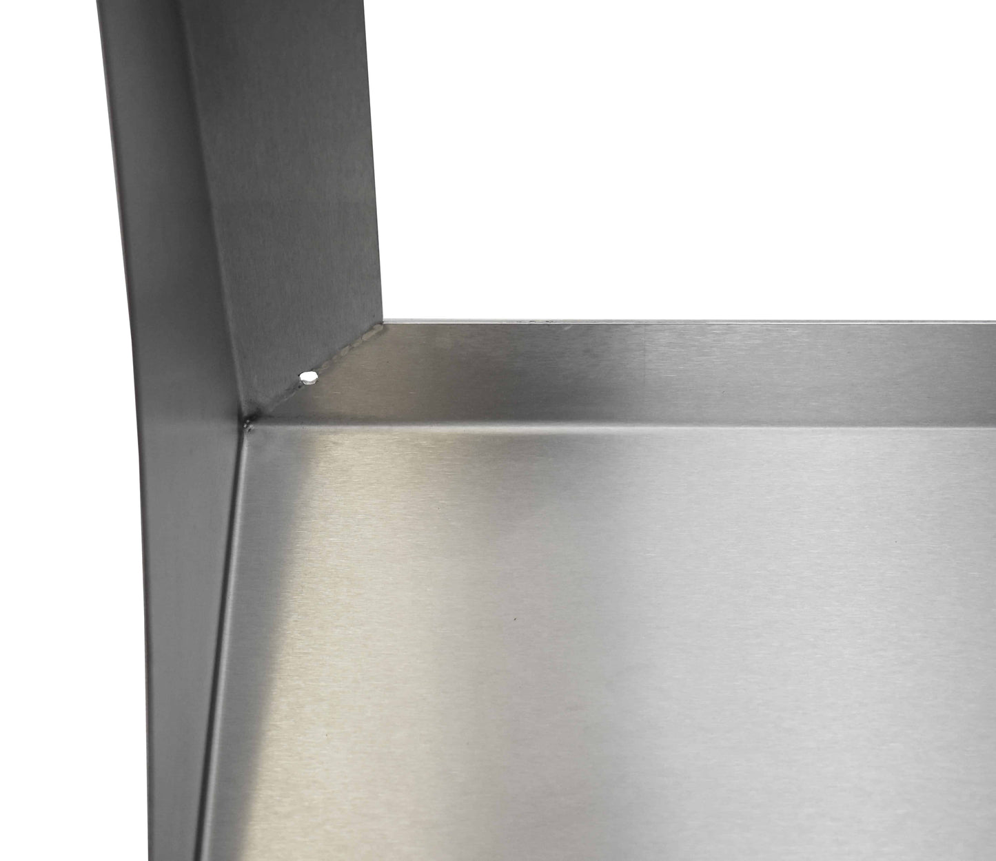 Part enclosed stainless steel shelves