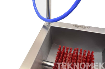 Manual boot washer with side rail & backsplash