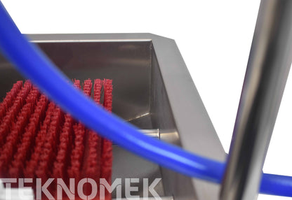 Manual boot washers with hand held brush