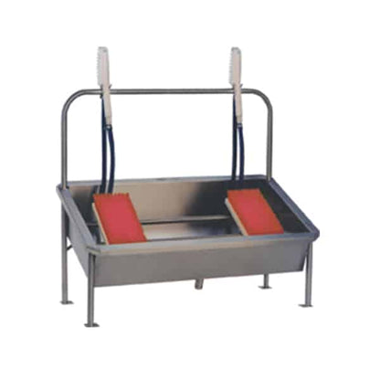 Manual boot washers with hand held brush