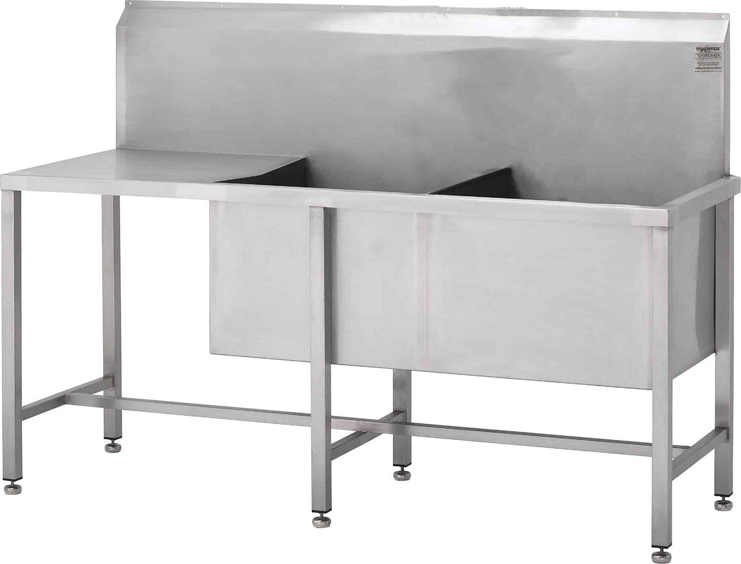 Stainless steel double bowl utility sink with drainer