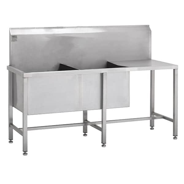 Stainless steel double bowl utility sink with drainer