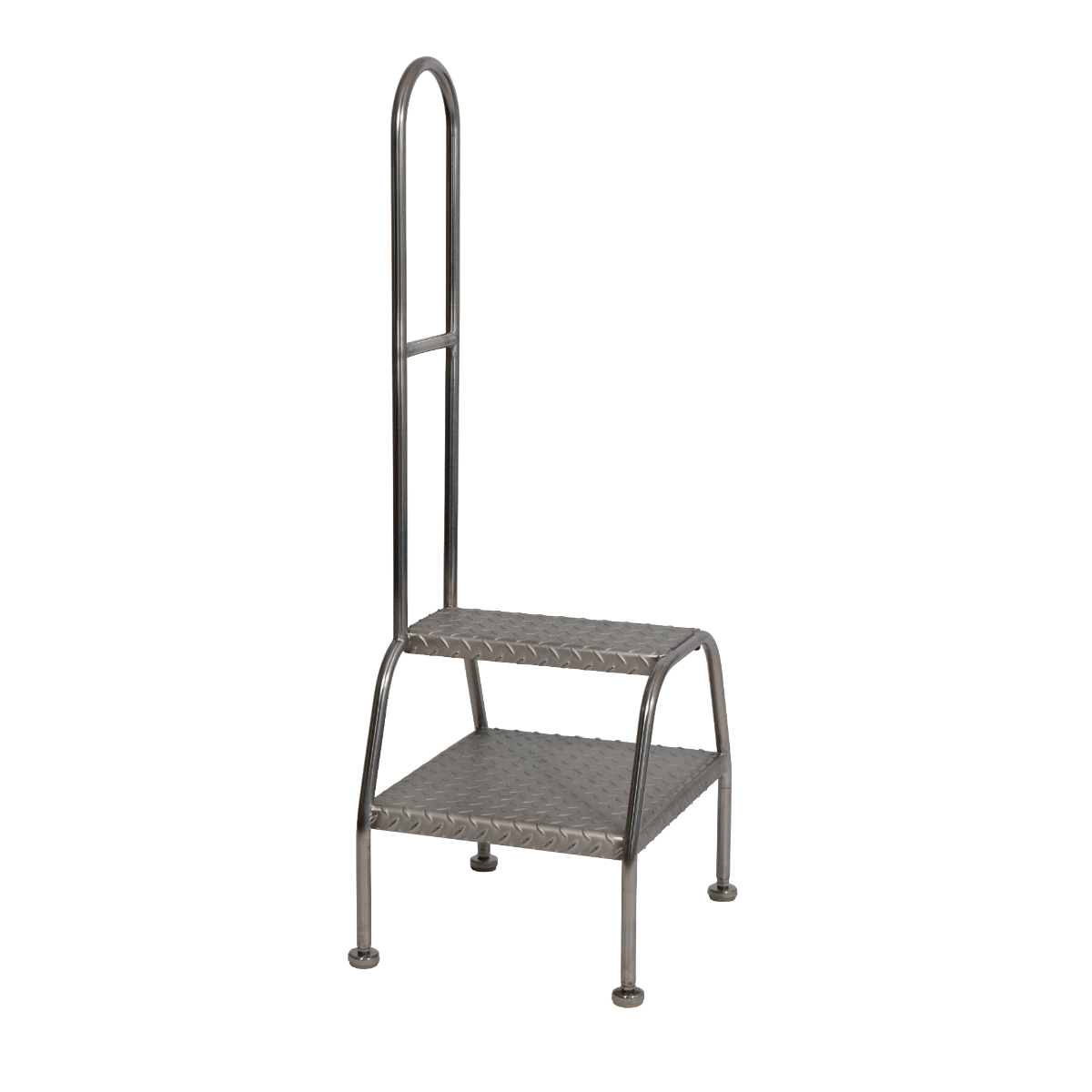 Portable steps with safety handle
