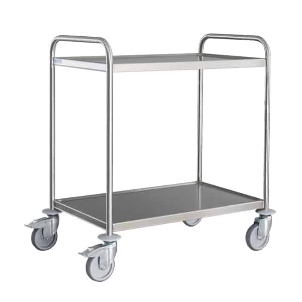 Stainless steel heavy duty solid shelved trolleys