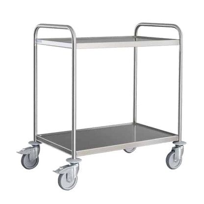 Stainless steel heavy duty solid shelved trolleys