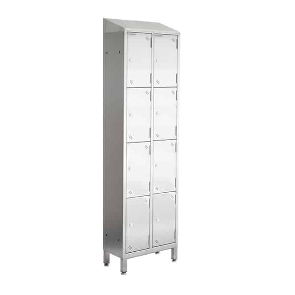 Stainless steel double unit lockers