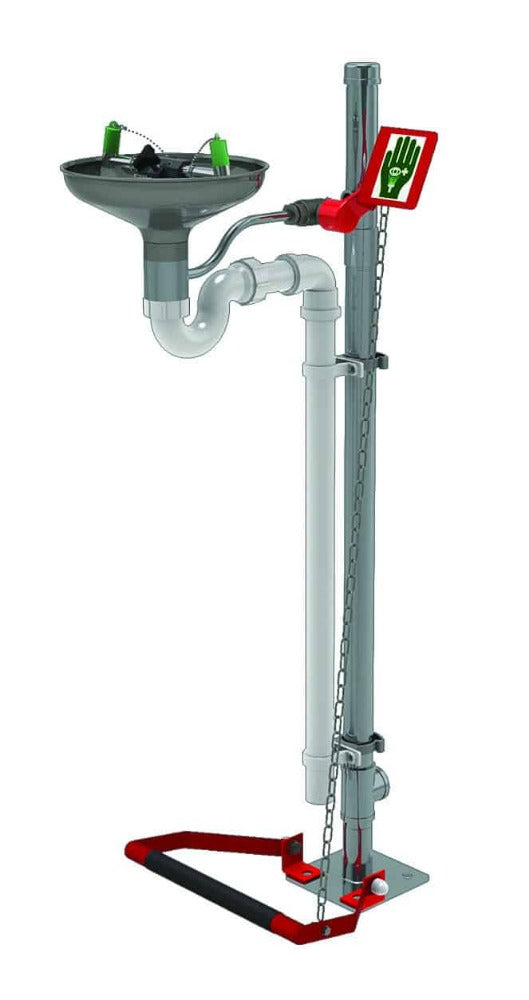 316-grade pedestal mounted emergency eyewash unit