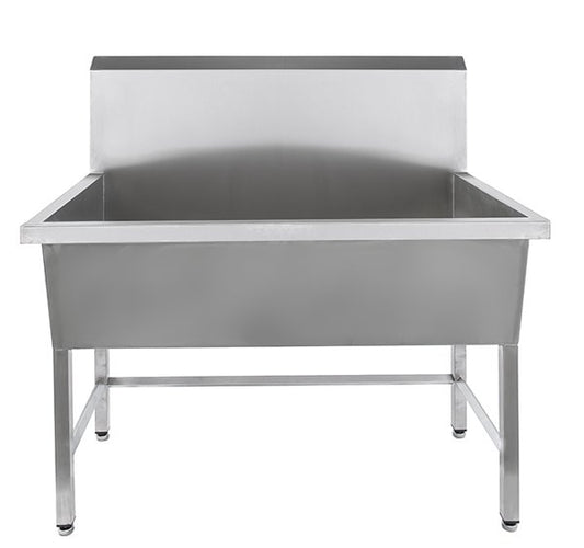 Stainless steel single bowl utility sink
