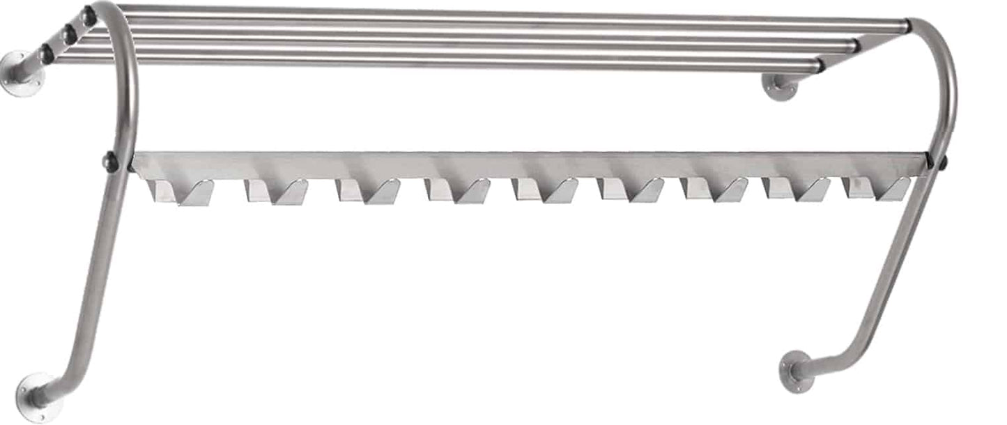 Wall fixed garment rails with hooks