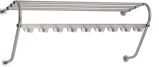 Wall fixed garment rails with hooks