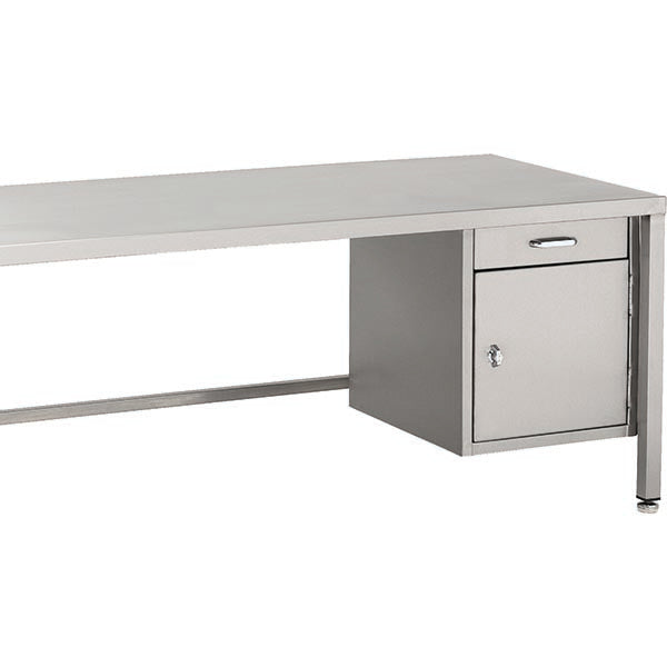 Stainless steel static desk cupboard with drawer (Add-on only)