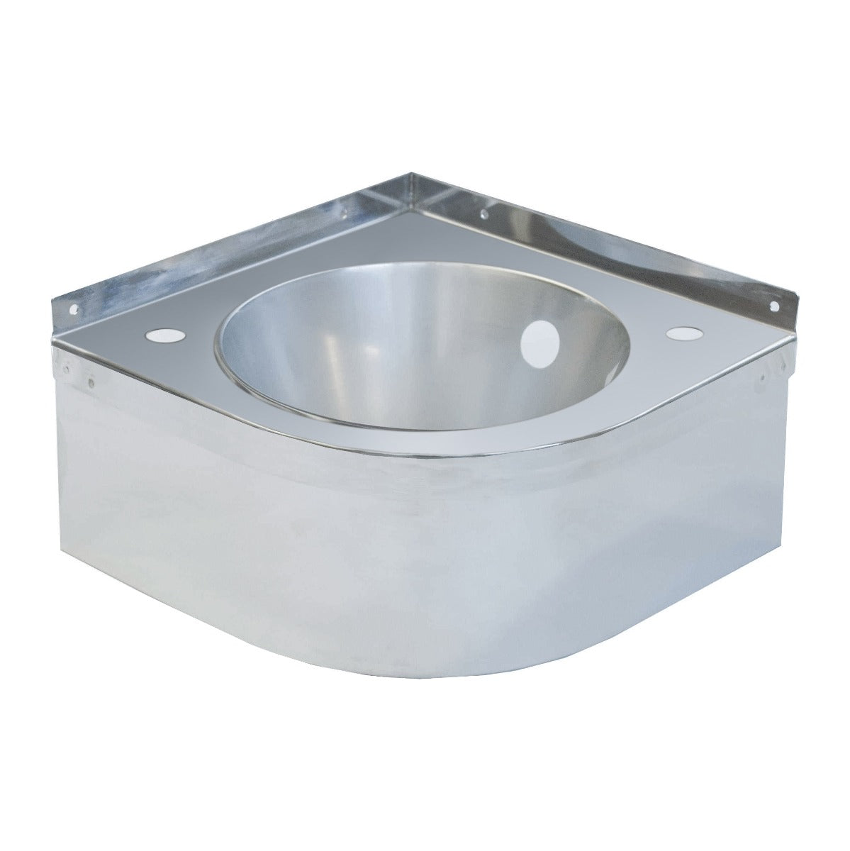 Stainless steel wall mounted corner basin