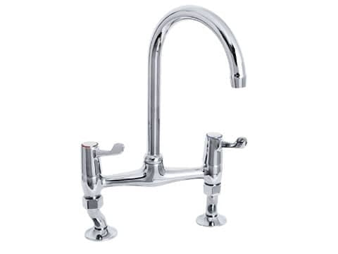 Deck mounted mixer bridge tap with levers