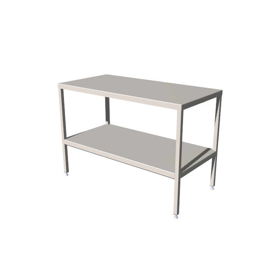 Stainless steel light duty table with undershelf
