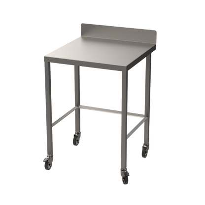 Stainless steel light duty table with diamond rear tie bar