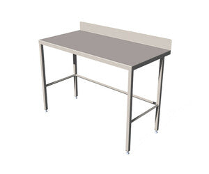 Stainless steel table with diamond rear tie bar