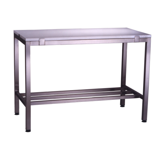 Poly top stainless steel table with multibar undershelf