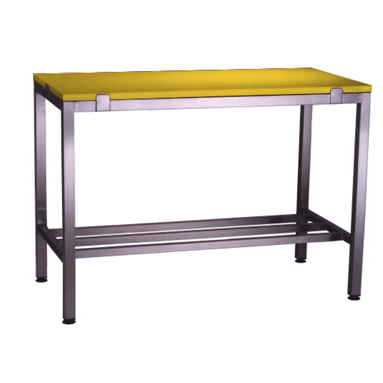 Poly top stainless steel table with multibar undershelf