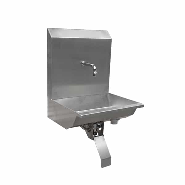 Stainless steel one station knee operated wash trough