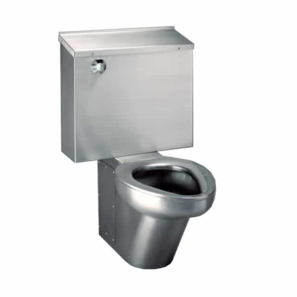 WC with stainless steel cistern