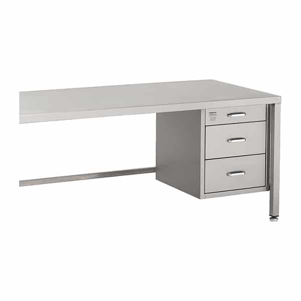 Stainless steel static desk 3 drawer (Add-on only)
