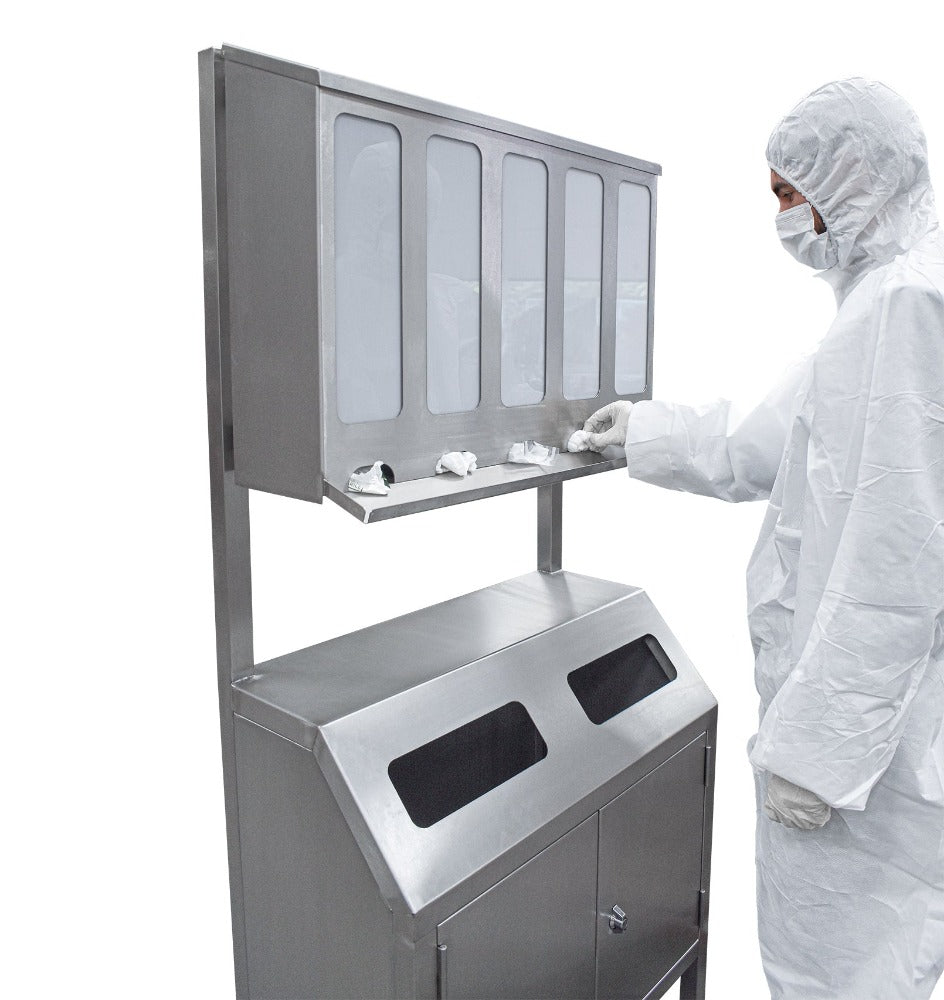 Freestanding five station PPE dispenser