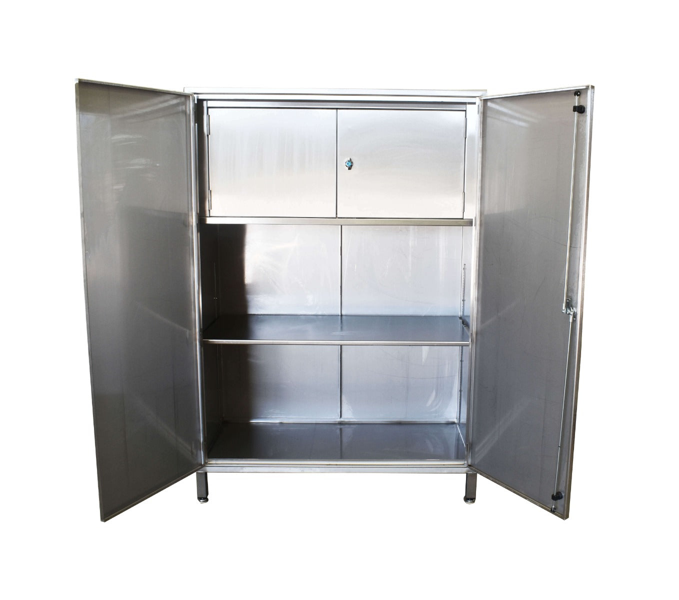 Stainless steel cupboard with internal cupboard
