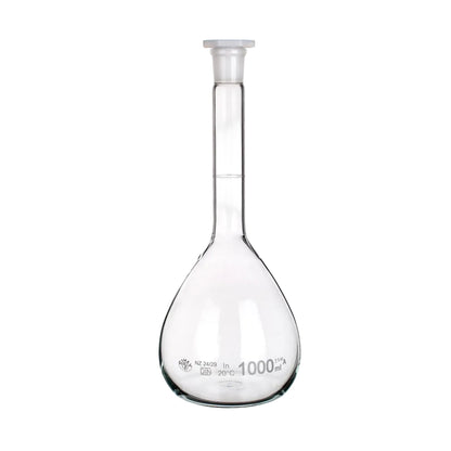 Class A Borosilicate Volumetric Flasks with Plastic Stoppers, Pack of Ten