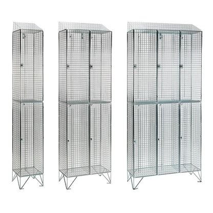 Wire mesh lockers