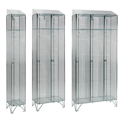 Wire mesh lockers