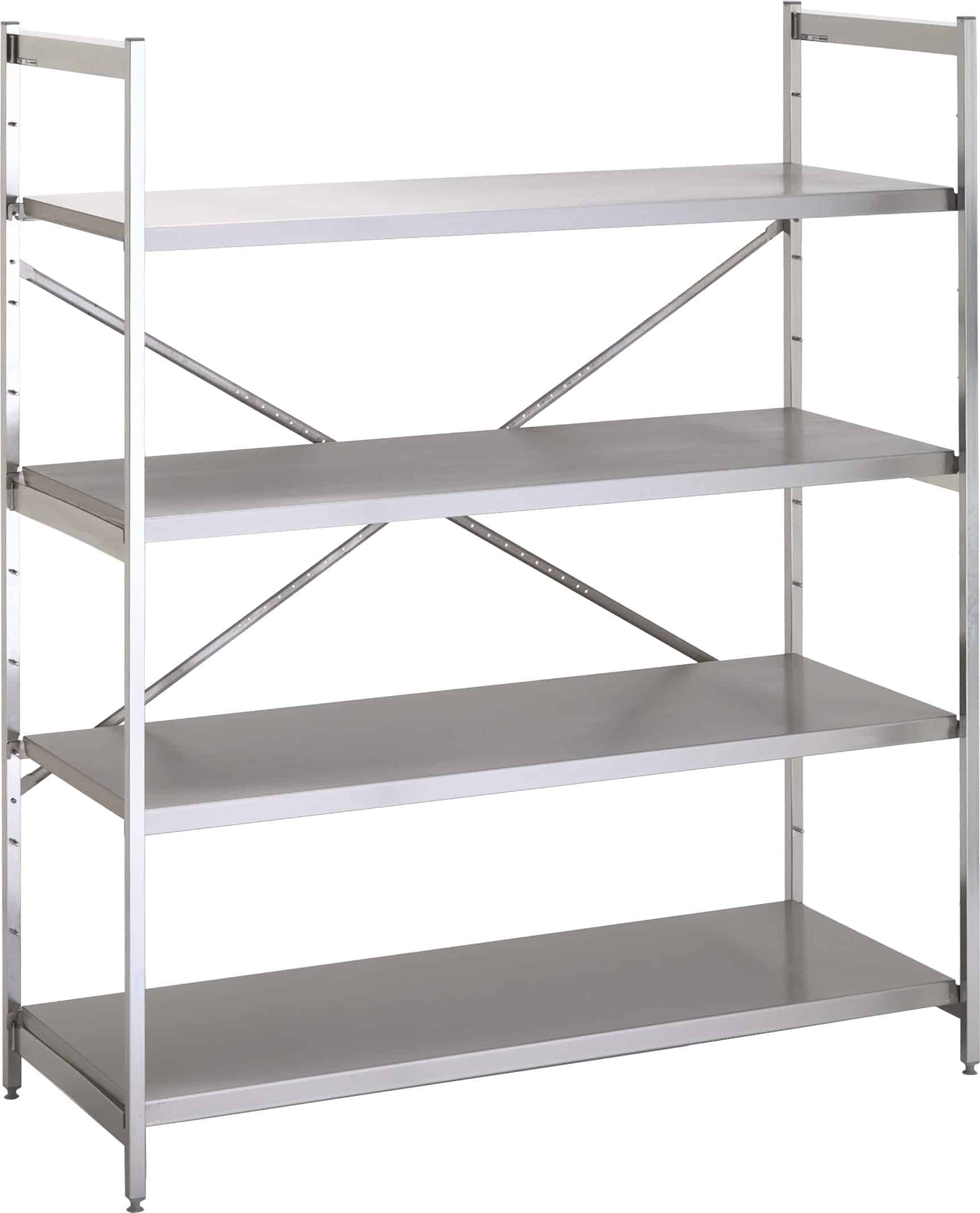 Stainless steel solid modular shelving unit