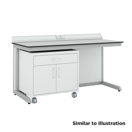 Laboratory modular workbench with Trespa® TopLab® PLUS worktop