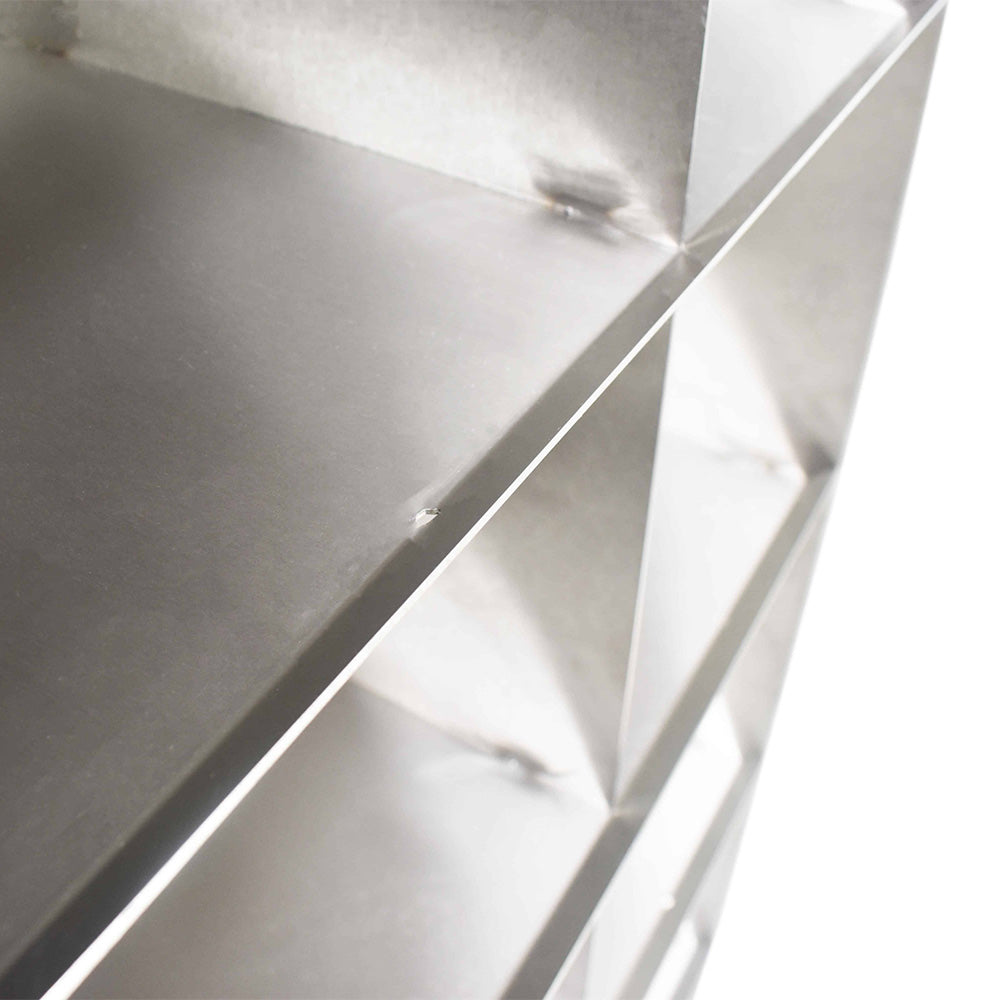 Stainless steel shoe and garment storage cupboard