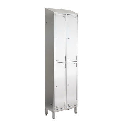 Stainless steel double unit lockers