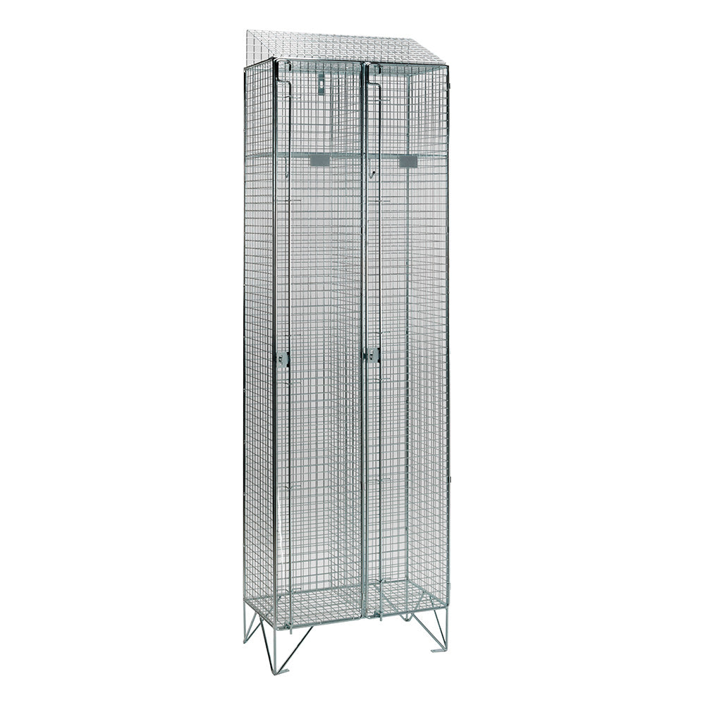 Mild steel wire mesh lockers with sloping top