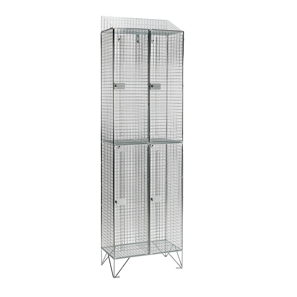 Mild steel wire mesh lockers with sloping top