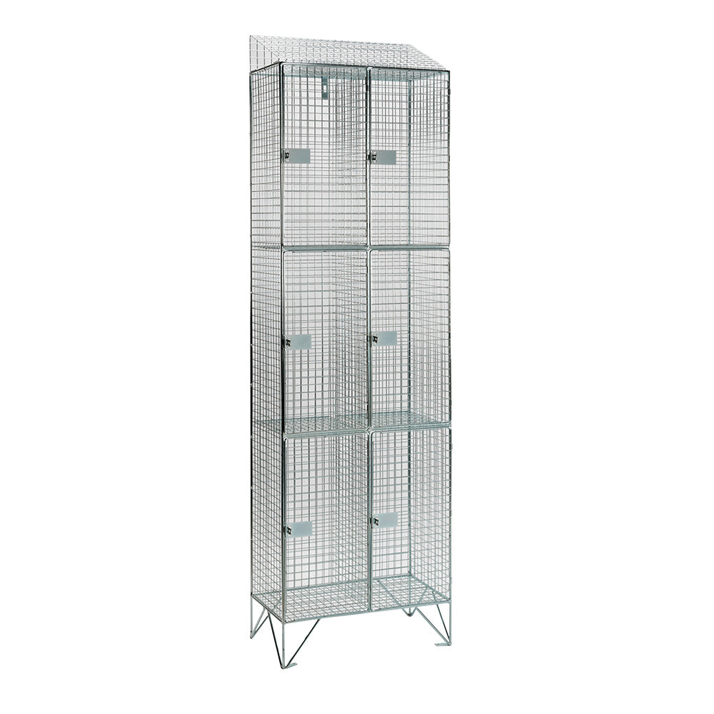 Mild steel wire mesh lockers with sloping top