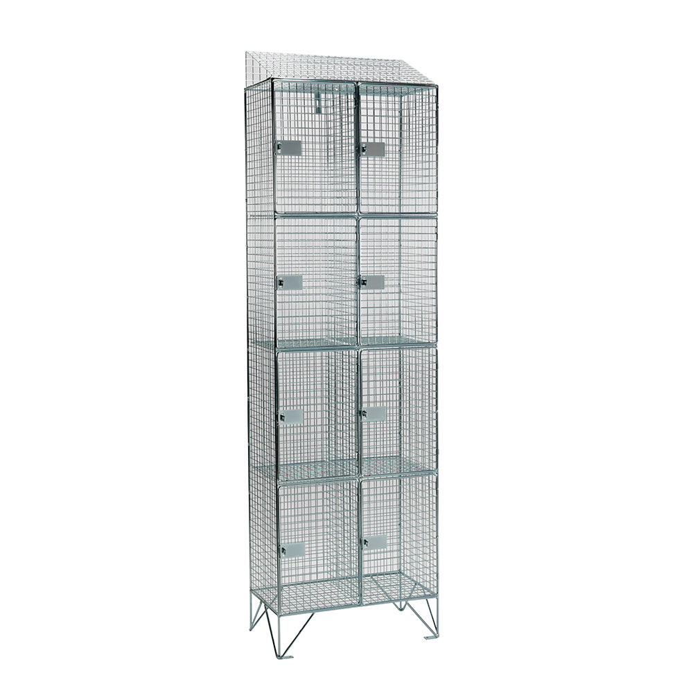 Mild steel wire mesh lockers with sloping top