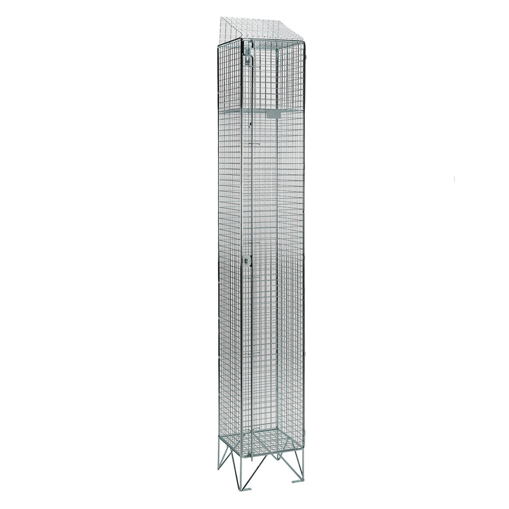 Mild steel wire mesh lockers with sloping top