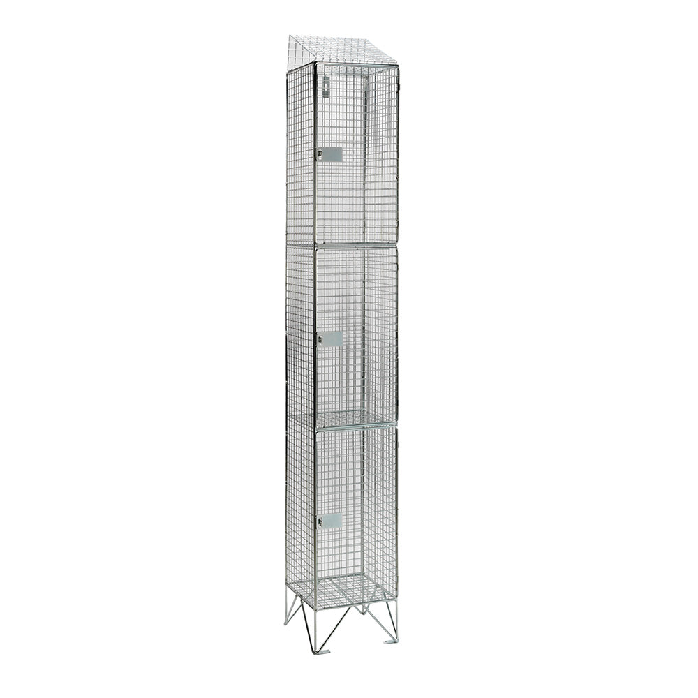 Mild steel wire mesh lockers with sloping top