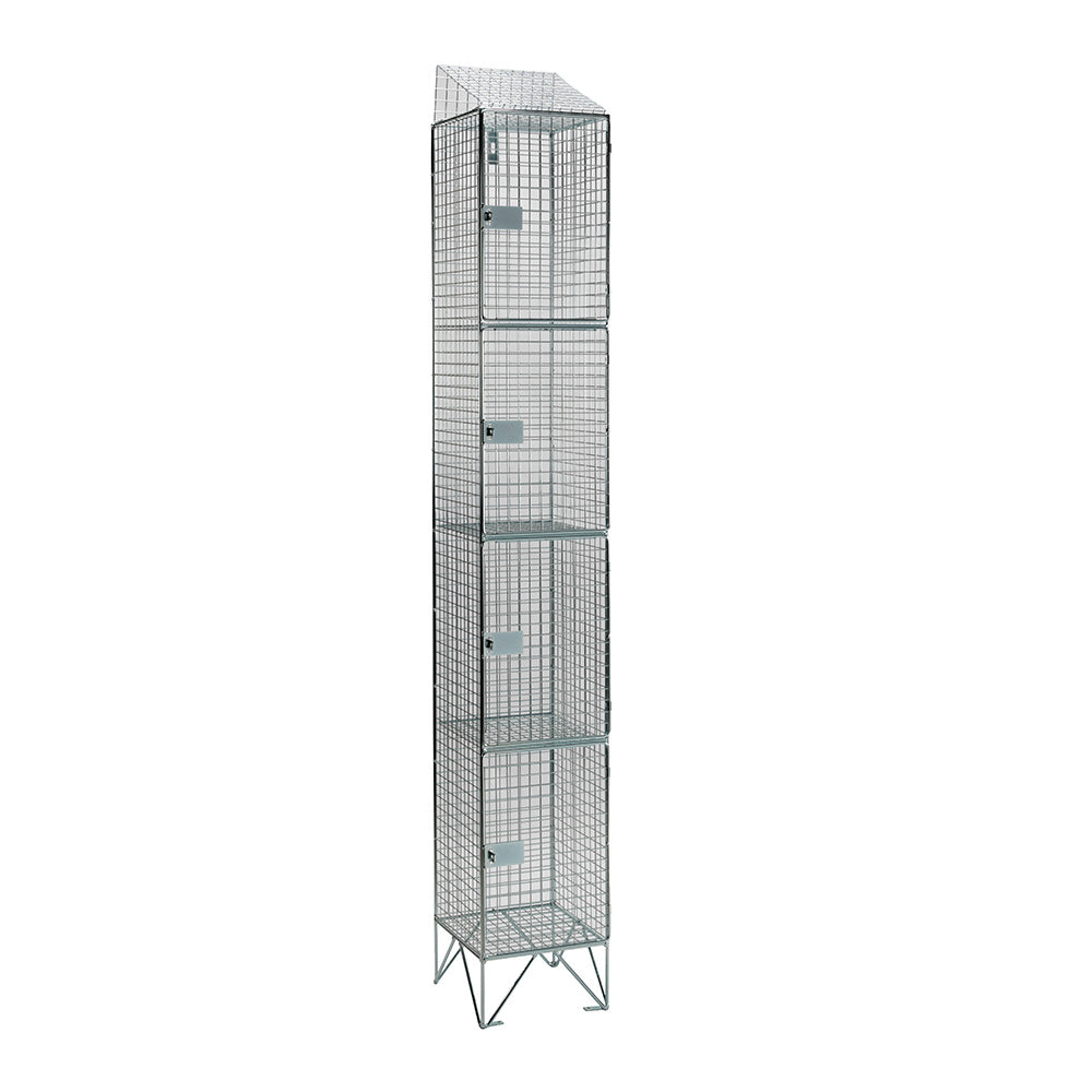 Mild steel wire mesh lockers with sloping top